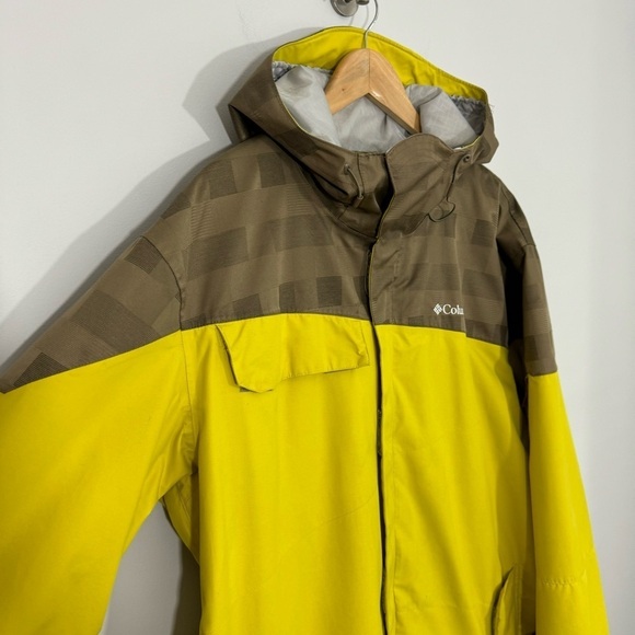 Columbia Softshell Raincoat Mens XL Green Brown Full Zip Rain Jacket Waterproof - Picture 2 of 13